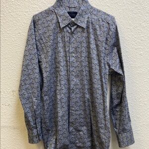 CALDER INDIGO PRINT LS SHIRT Men's Blue Patterned Shirt